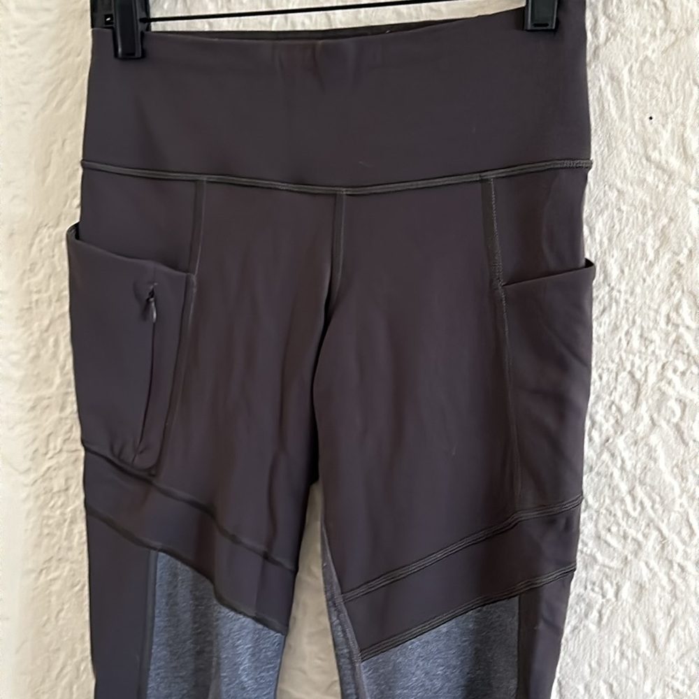 Athleta All In Structure 7/8 Tight Leggings Arbor Olive Green Gray Pocket Small - Picture 5 of 11